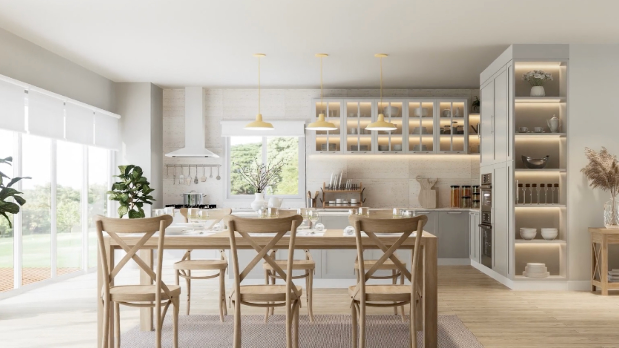 Warm and Inviting Dining Room with Organic Touches in Guildford
