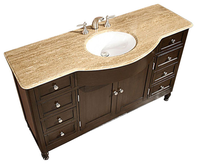 58 Offset Bathroom Vanity Top