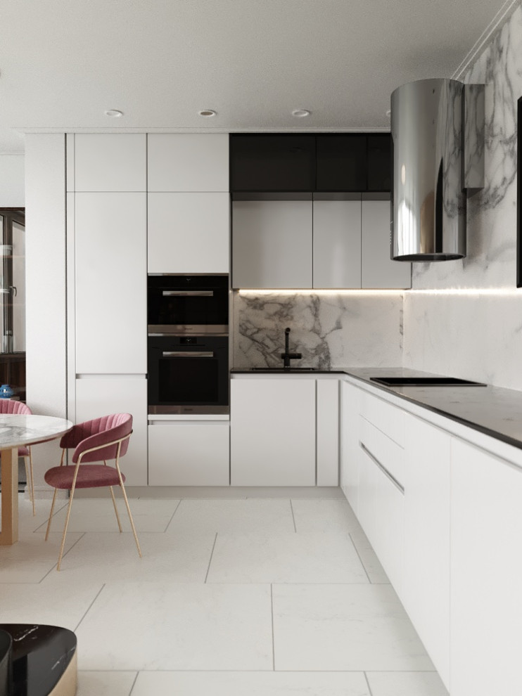 Белоснежная современная кухня