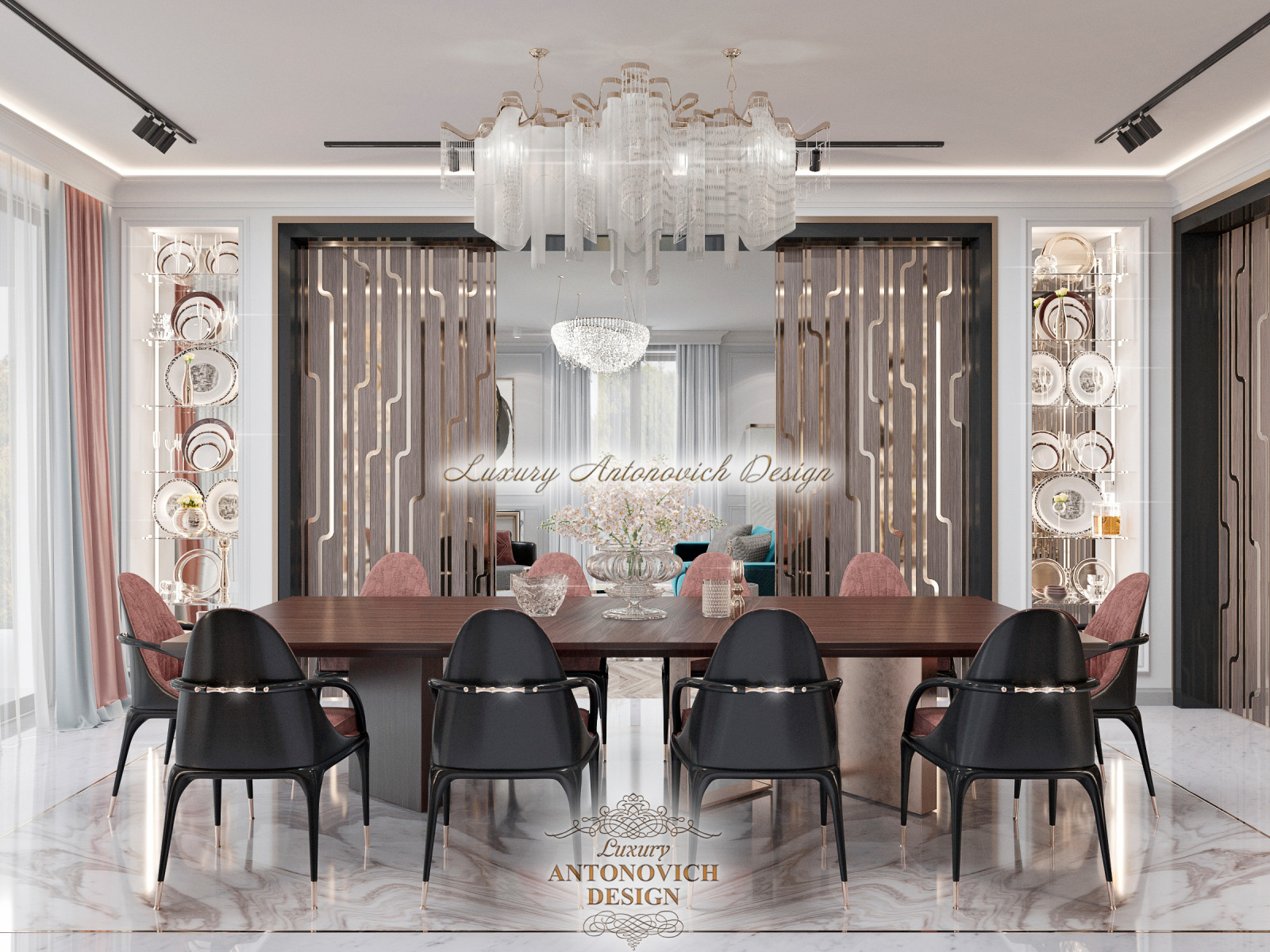 Дизайн роскошной кухни-столовой от студии Luxury Antonovich Design