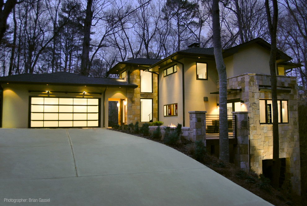 This is an example of a modern attached two-car garage in Atlanta.