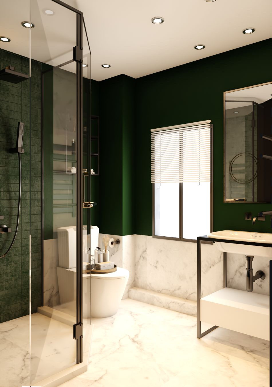 Green + Marble En-suite