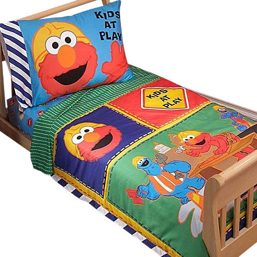 Sesame Street Elmo Construction 4pc Toddler Bedding Set