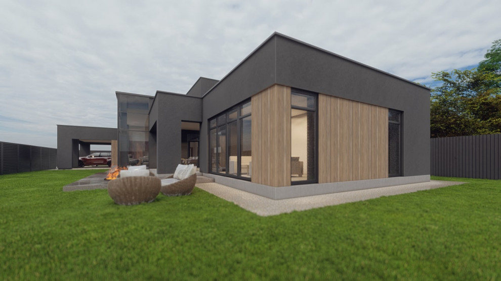 Проект дома с плоскими кровлями