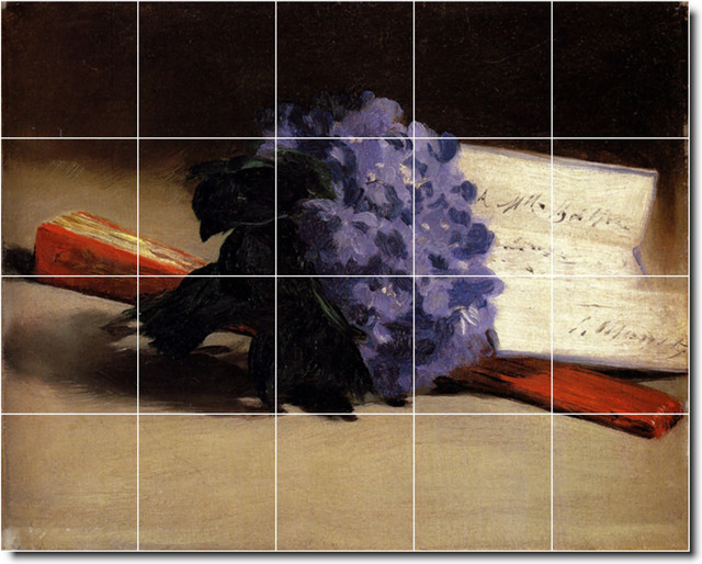 Edouard Manet Flowers Painting Ceramic Tile Mural #30, 40" Wide x 32 ...