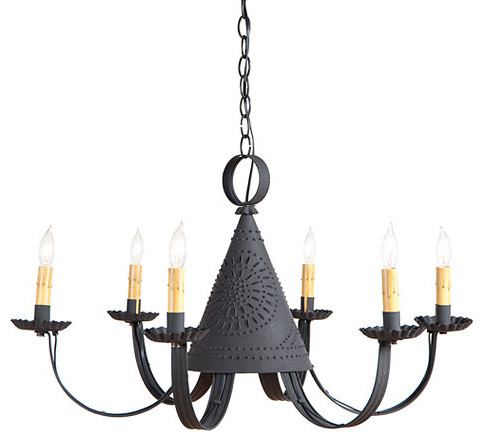 Pennycress Punched Tin Chandelier