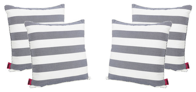 Gdf Studio Mireille Fabric Striped Throw Pillows Set Of 4