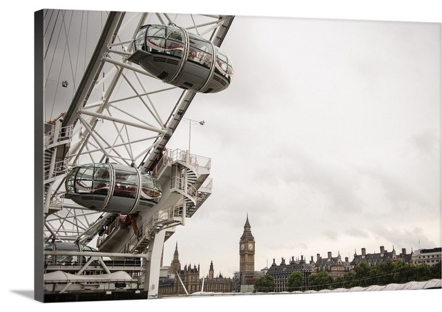 The London Eye And Big Ben England Uk Wrapped Canvas - Big Canvas Wall Art Uk The London Eye And Big Ben England Uk Wrapped Canvas - Big Canvas Wall Art Uk