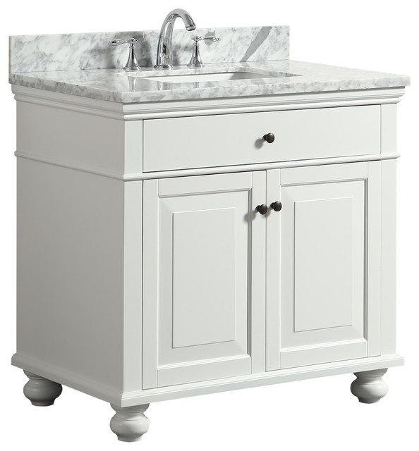 Dustin White Bathroom Vanity With Marble Counter Transitional Dustin White Bathroom Vanity With Marble Counter 36