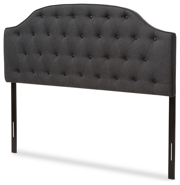 Windsor Modern Dark Gray Fabric Upholstered Scalloped Oned King Windsor Modern Dark Gray Fabric Upholstered Scalloped Oned King Headboard