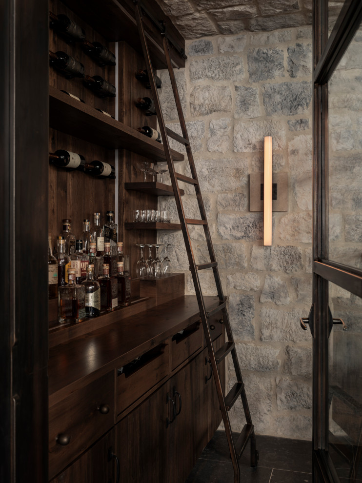 Interlachen Modern Lakehouse - Rustic - Home Bar - Minneapolis - by ...