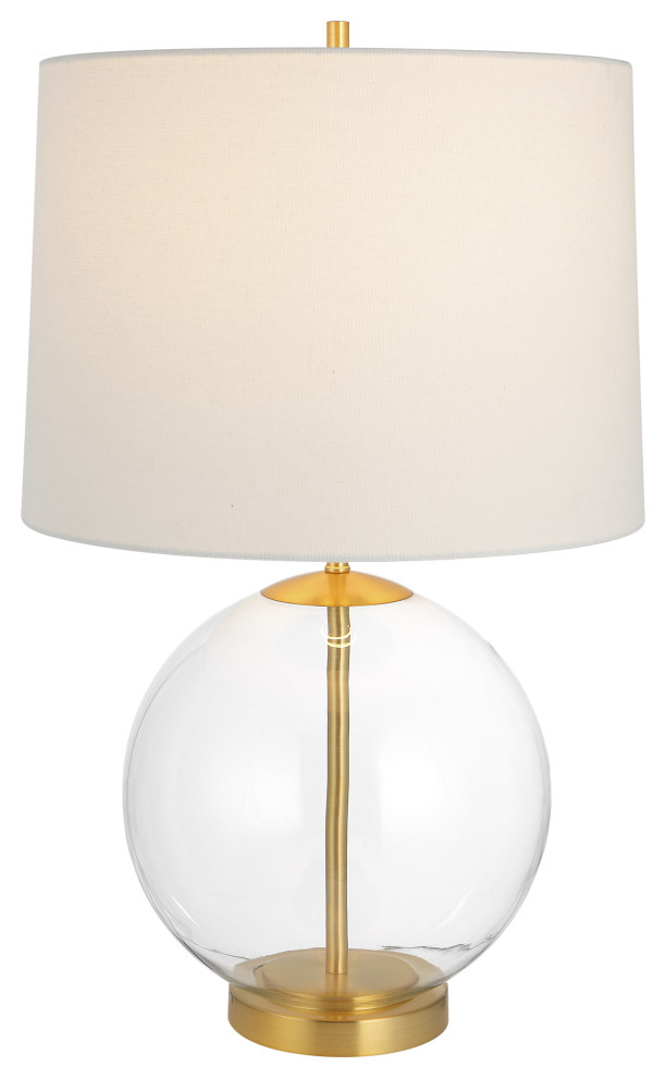 Clear Glass Body With Gold Accents Table Lamp Contemporary Table