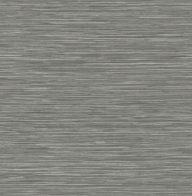 Alton Grey Faux Grasscloth Wallpaper Contemporary Wallpaper by