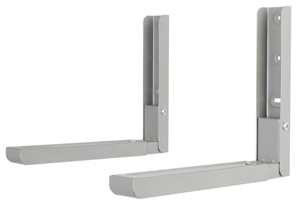 AVF Steel Universal WallMounted Microwave Brackets in Silver (Set of 2