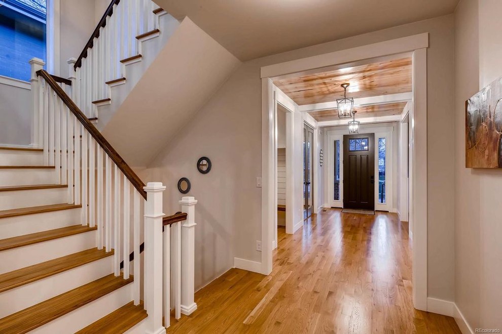 Hallway - transitional hallway idea in Denver