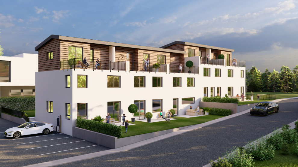 Neubau von 5 Reiehnhäusern mit 10 Stellplätzen