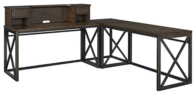 Xcel Office Set With 2 Desks Hutch And Corner Table Xcel Office Set With 2 Desks Hutch And Corner Table