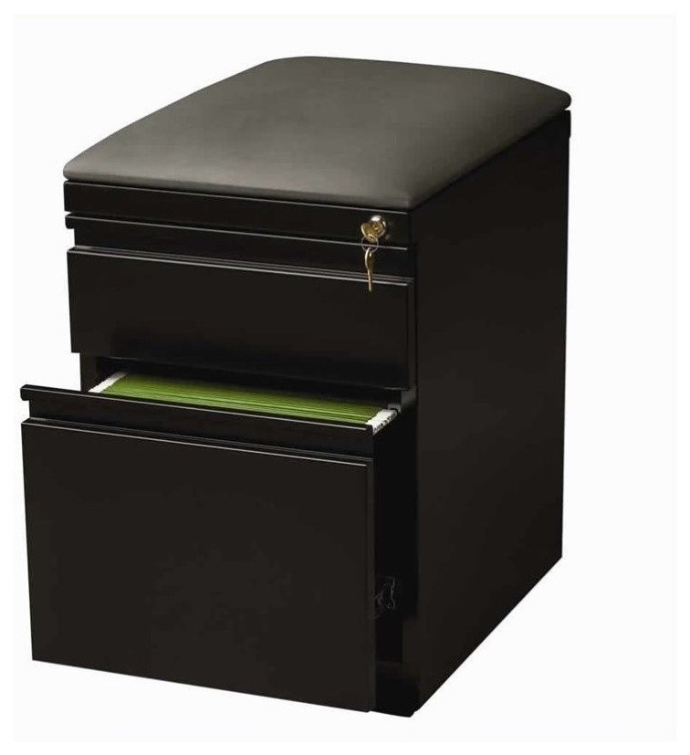 Pemberly Row 2Drawer Metal Mobile Pedestal File with Cushion
