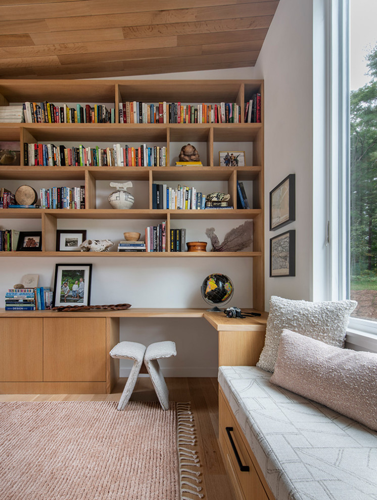 Inspiration for a modern family room remodel in Boston