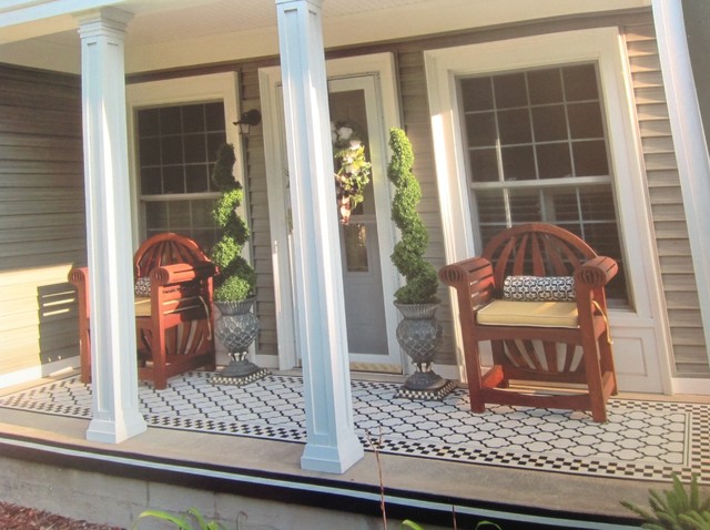 Eclectic Porch New York Skimstone Decorative Concrete - Carpet Design & Stair Risers eclectic-porch