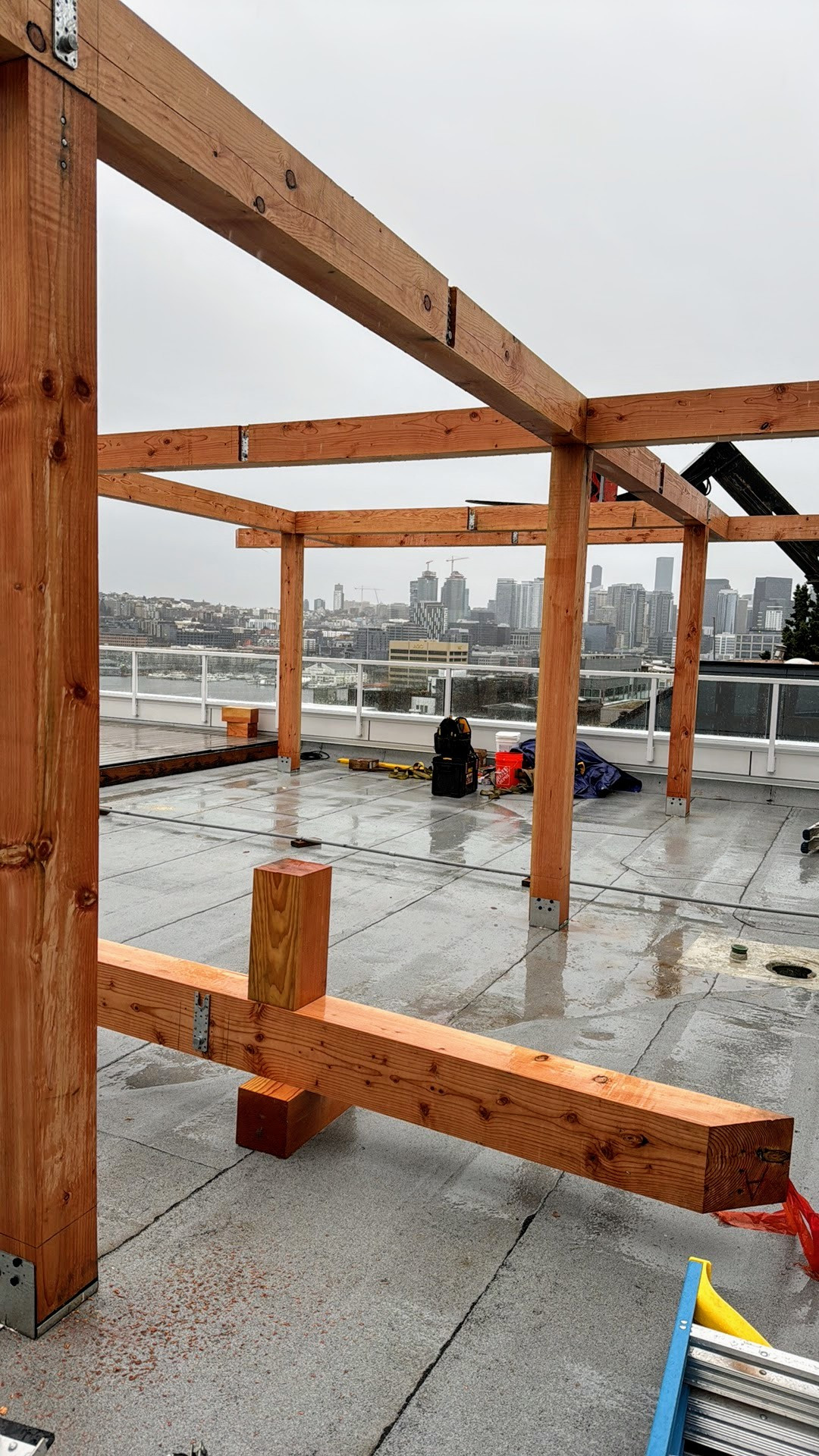 Westlake Pergola initial framing