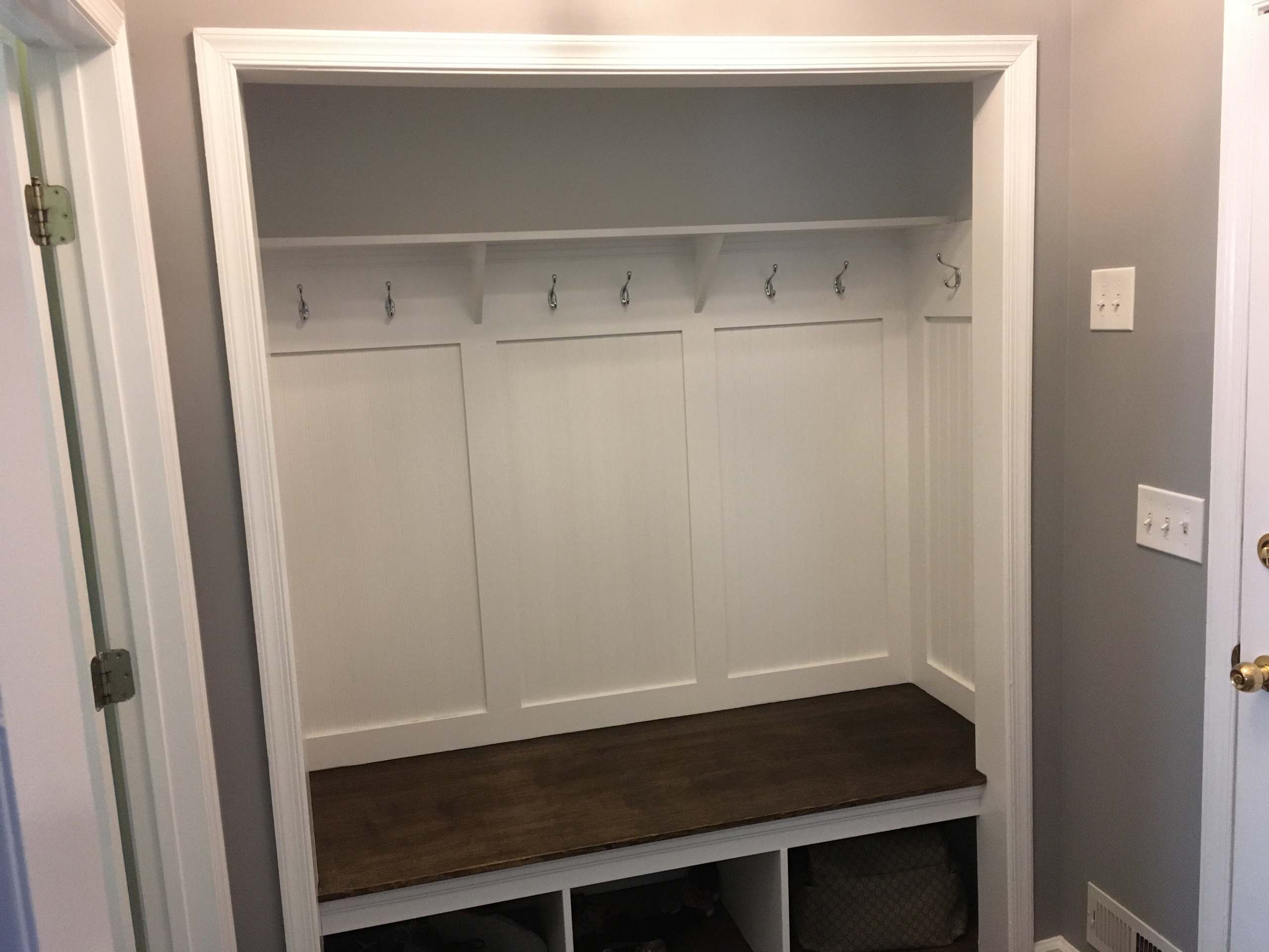 Closet conversion to Mud Room
