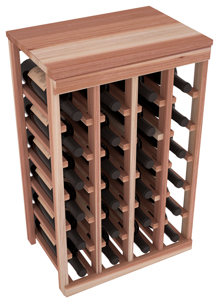 24-Bottle Kitchen Wine Rack, Redwood, Unstained