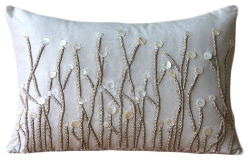 Crystals Ivory Lumbar Pillow Cover, 12