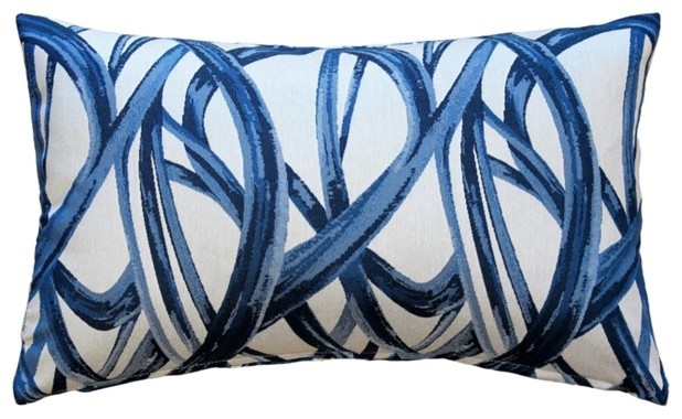 Pillow Decor - Flair 12 x 20 Blue Throw Pillow