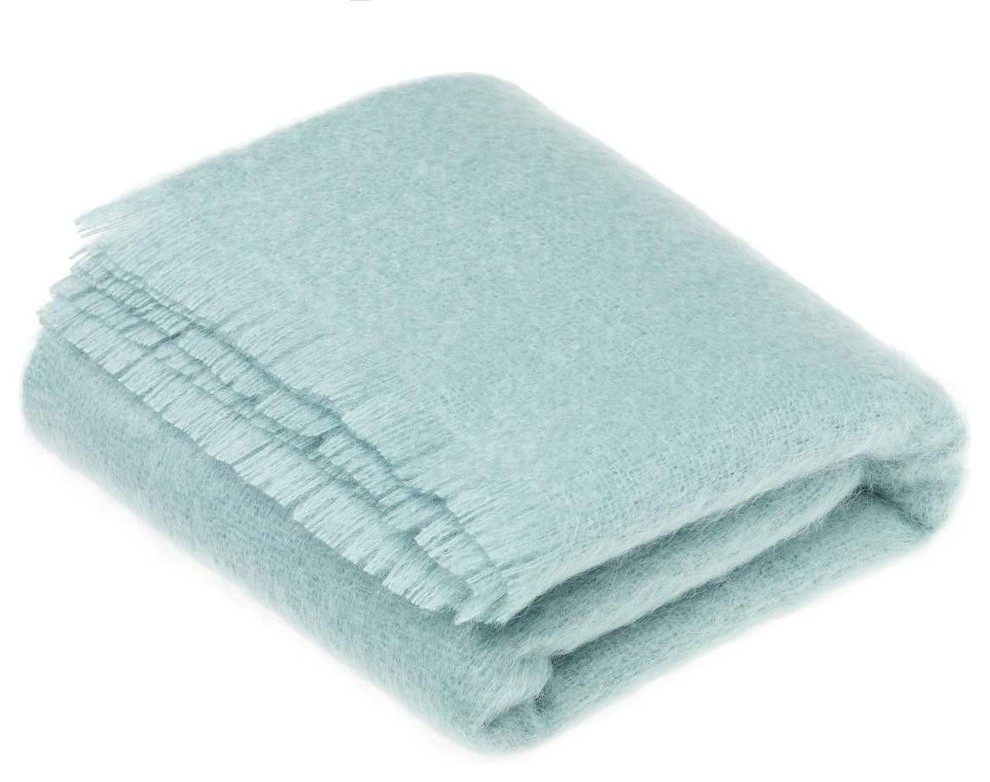 Luxury Mohair Aqua Throw