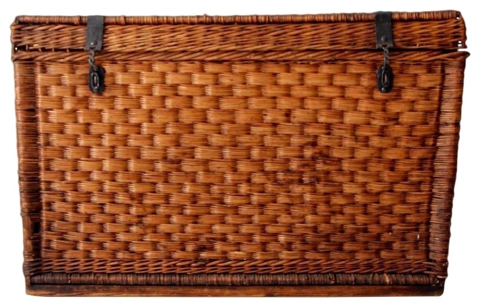 Consigned, Antique Wicker Trunk