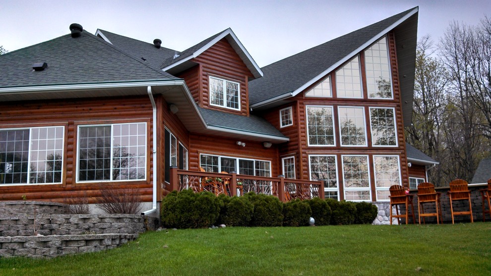 Example of a mountain style backyard deck design
