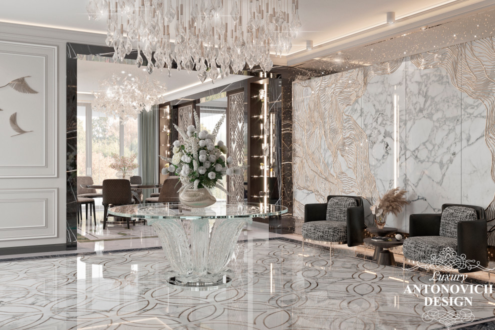 Элитный дизайн-проект холла в проекте дома