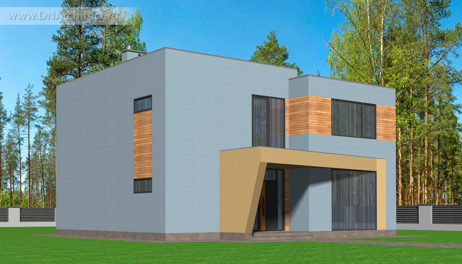 Проект дома в стиле модернизм / кубизм