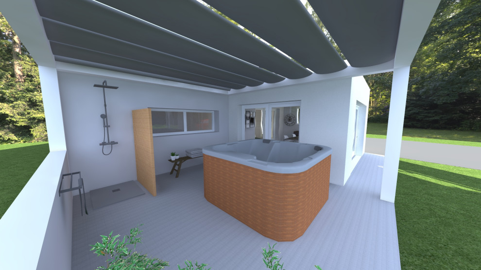 Projet en court Extension et pergola bioclimatique