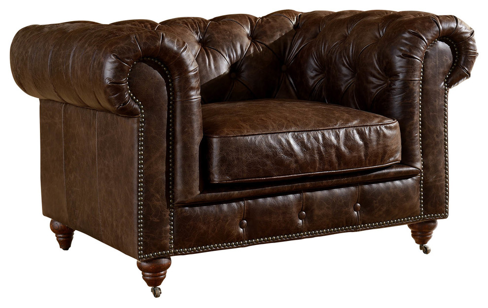 Leather Chesterfield Arm Chair, Chesterfield Leather Armchair