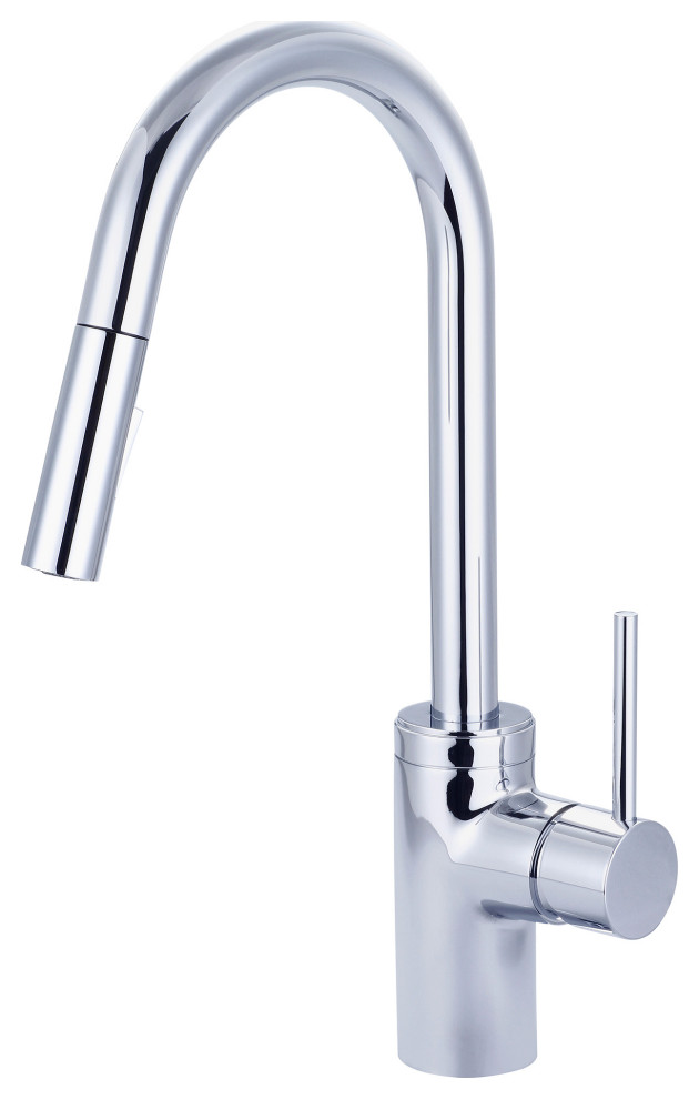 Motegi Single Handle Pull-Down Kitchen Faucet, Polished Chrome