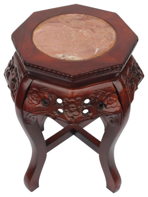 Carved Fl Oriental Plant Stand With Marble Top Asian Carved Fl Oriental Plant Stand With Marble Top 24
