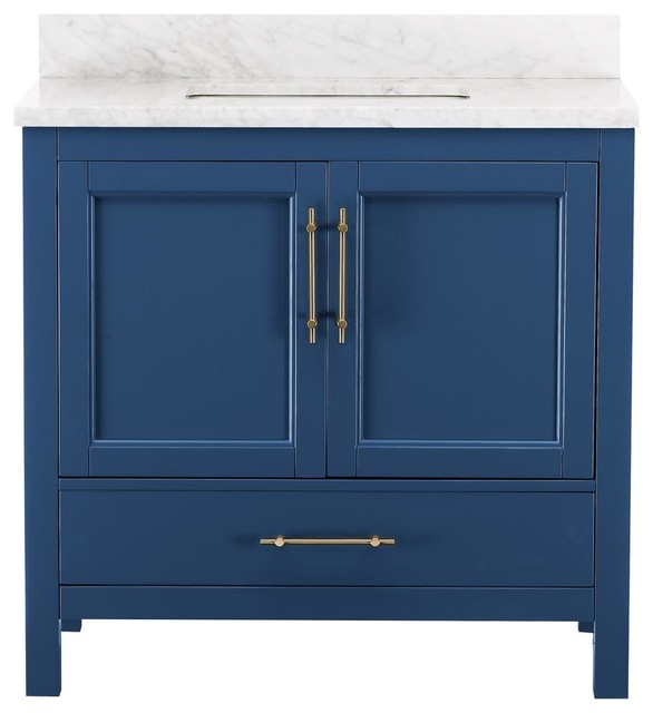 Kendall Blue Bathroom Vanity Transitional Bathroom Vanities And
