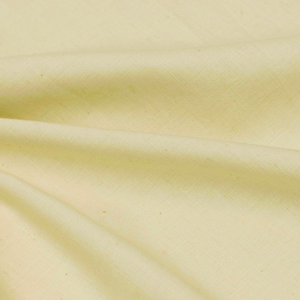 Light Yellow Cotton Linen Fabric By The Yard, 8 Yards For Curtain, Dress