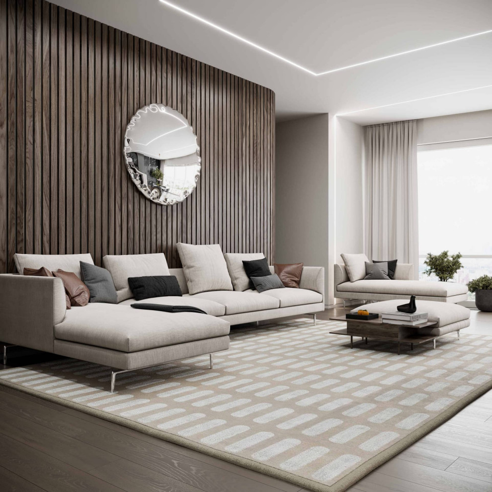 Trendy living room photo in Moscow