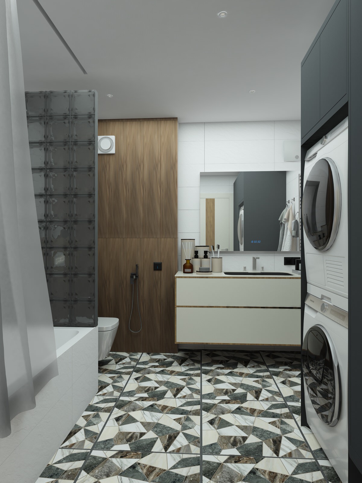 Санузел из проекта 3-х комн квартиры