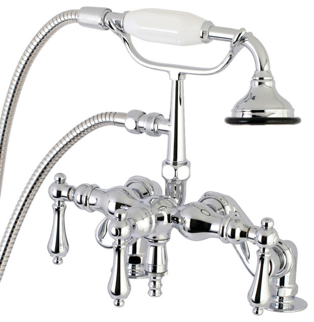AE620T1 Deck Mount Clawfoot Tub Faucet with Hand Shower, Polished