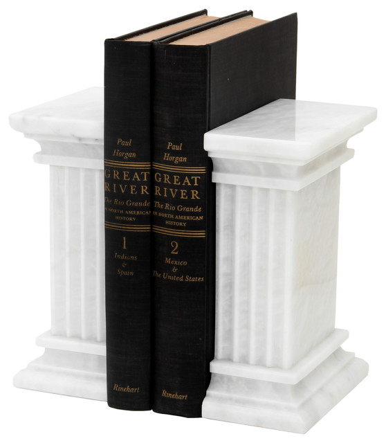 Renaissance Collection Black and Gold Marble Bookends - Traditional ...