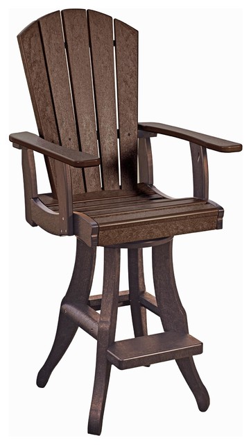 C.R. Plastics Swivel Arm Pub Chair In Chocolate