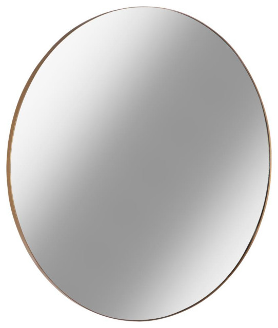 Urban Trends Metal Round Wall Mirror With Gold Finish 34092