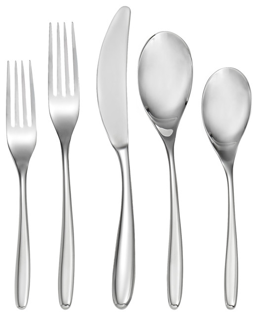 Bend 45Piece Flatware Set Contemporary Flatware And Silverware