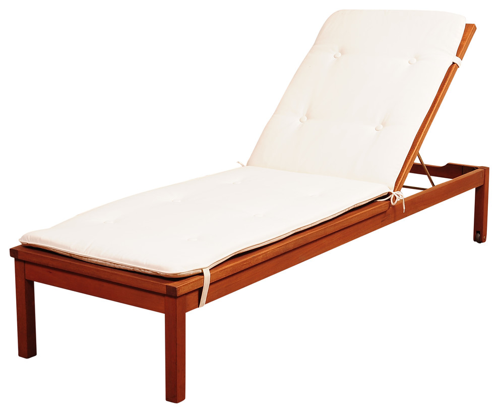 Amazonia Washburn Wheel Chaise Lounge With White Cushions
