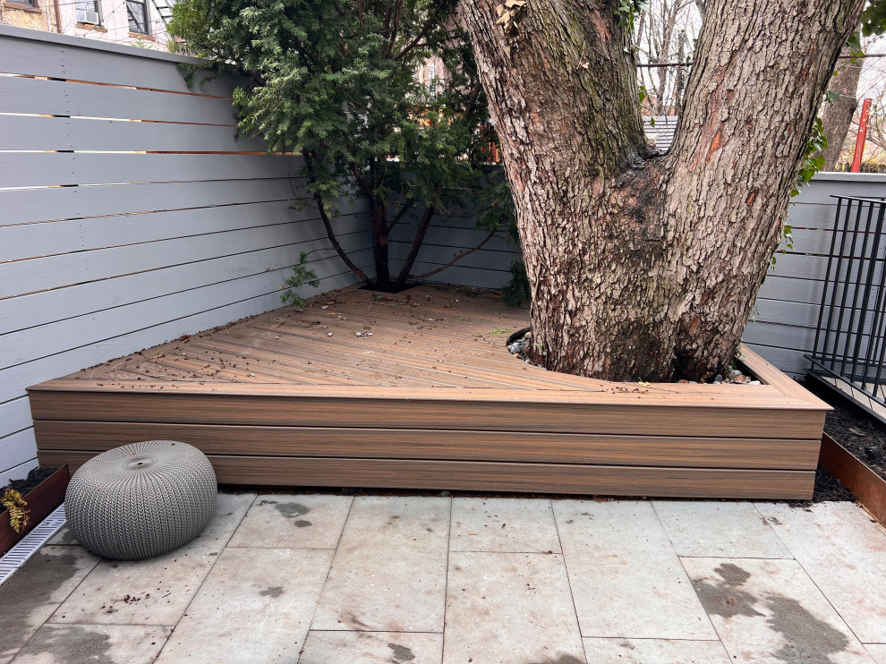 Park Slope backyard corten planters