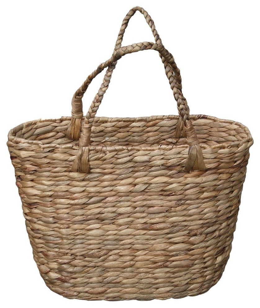 Wicker Magazine Basket With Stapes Tropical Baskets by Uber Bazaar Houzz